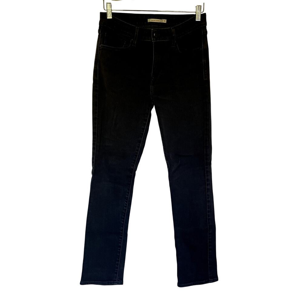 Levi's mid rise skinny jeans black denim pockets women's size 8 cotton pants